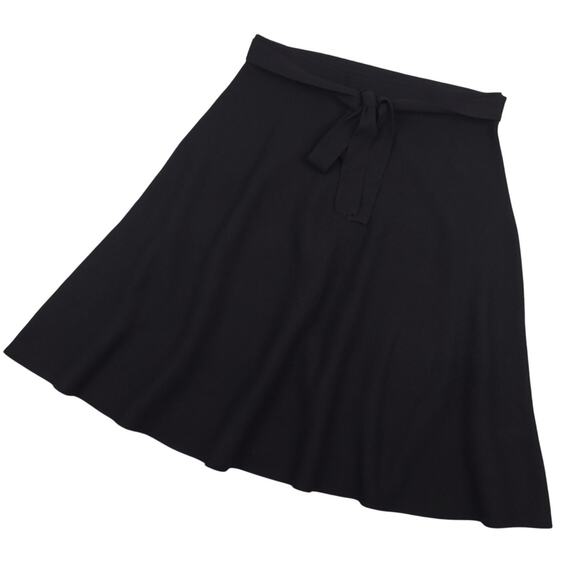 Caroll Classic Womens Wool Blend Midi Skirt Sz 44 Black Old Money Flowy NWT $101 - Picture 1 of 14